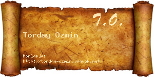 Torday Ozmin névjegykártya